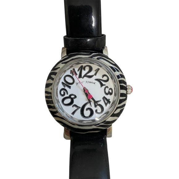 Betsey Johnson Accessories - Betsey Johnson Leather Strap Watch w/ Zebra Face